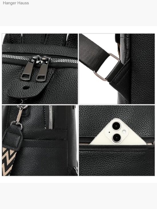 PU Leather Fashion Backpack Purse with Zipper Closure for Women main image 4